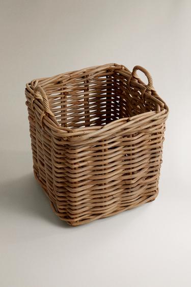 LARGE CHUNKY RATTAN BASKET - Light beige by Zara - Image 1