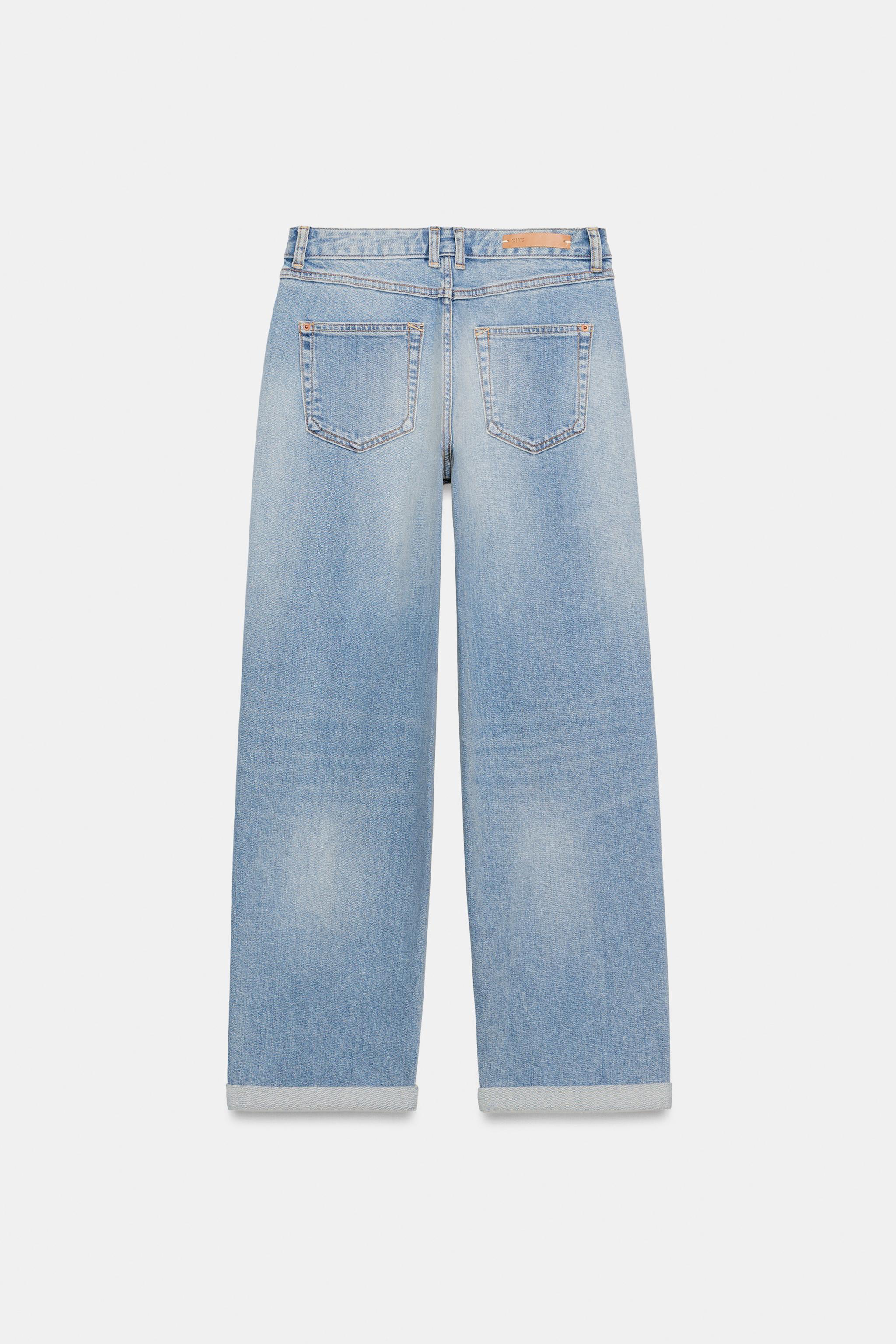 Zara Z1975 RELAXED FIT KATLAMALI PAÇALI ORTA BEL JEAN görsel 8