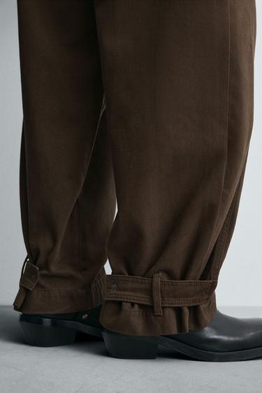 BALLOON FIT TROUSERS - Brown by Zara - Image 4