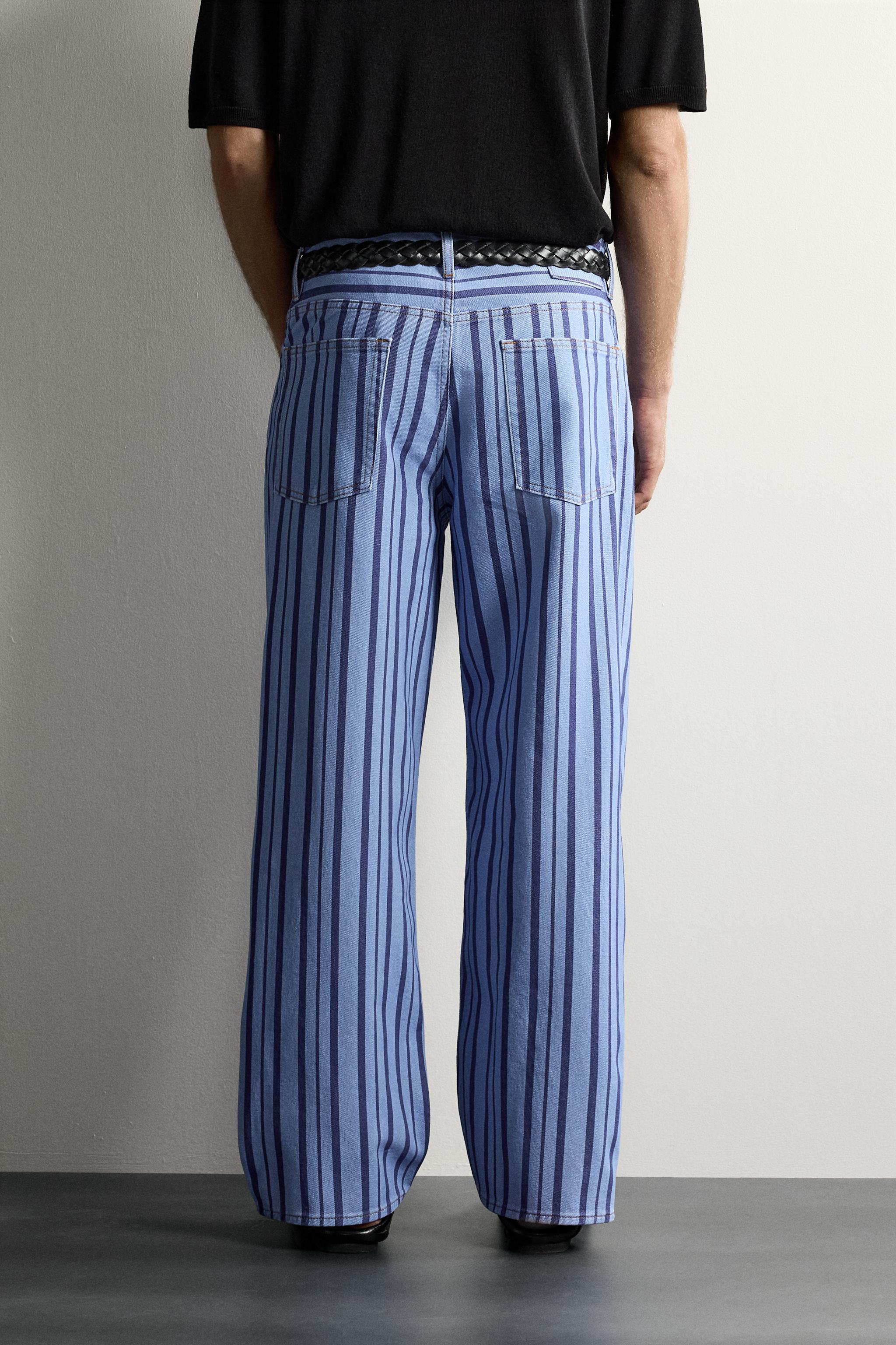 Мужские джинсы Zara STRIPED STRAIGHT FIT PANTS — фото 3