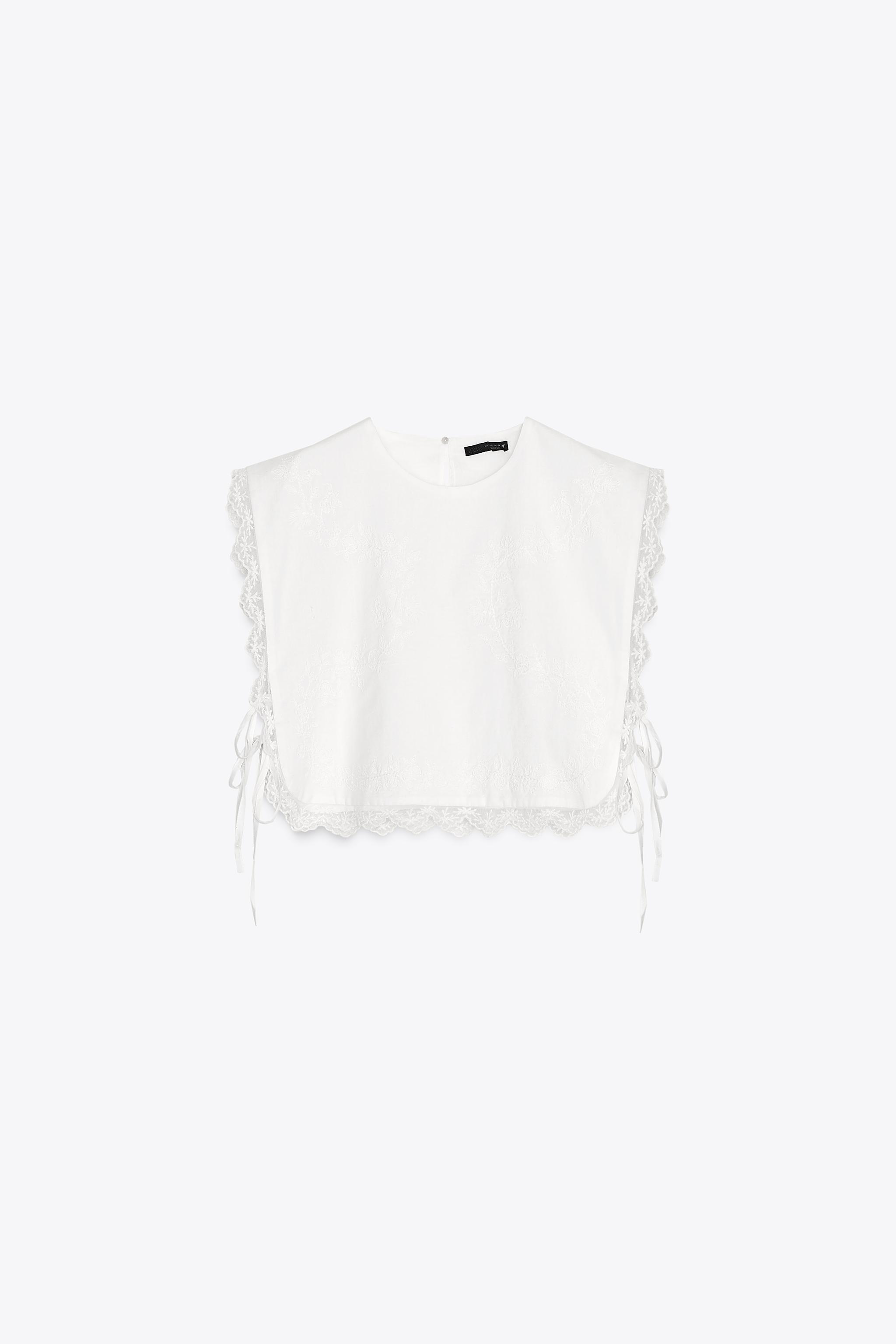 リボン刺繍トップス - ホワイト | ZARA Japan / 日本