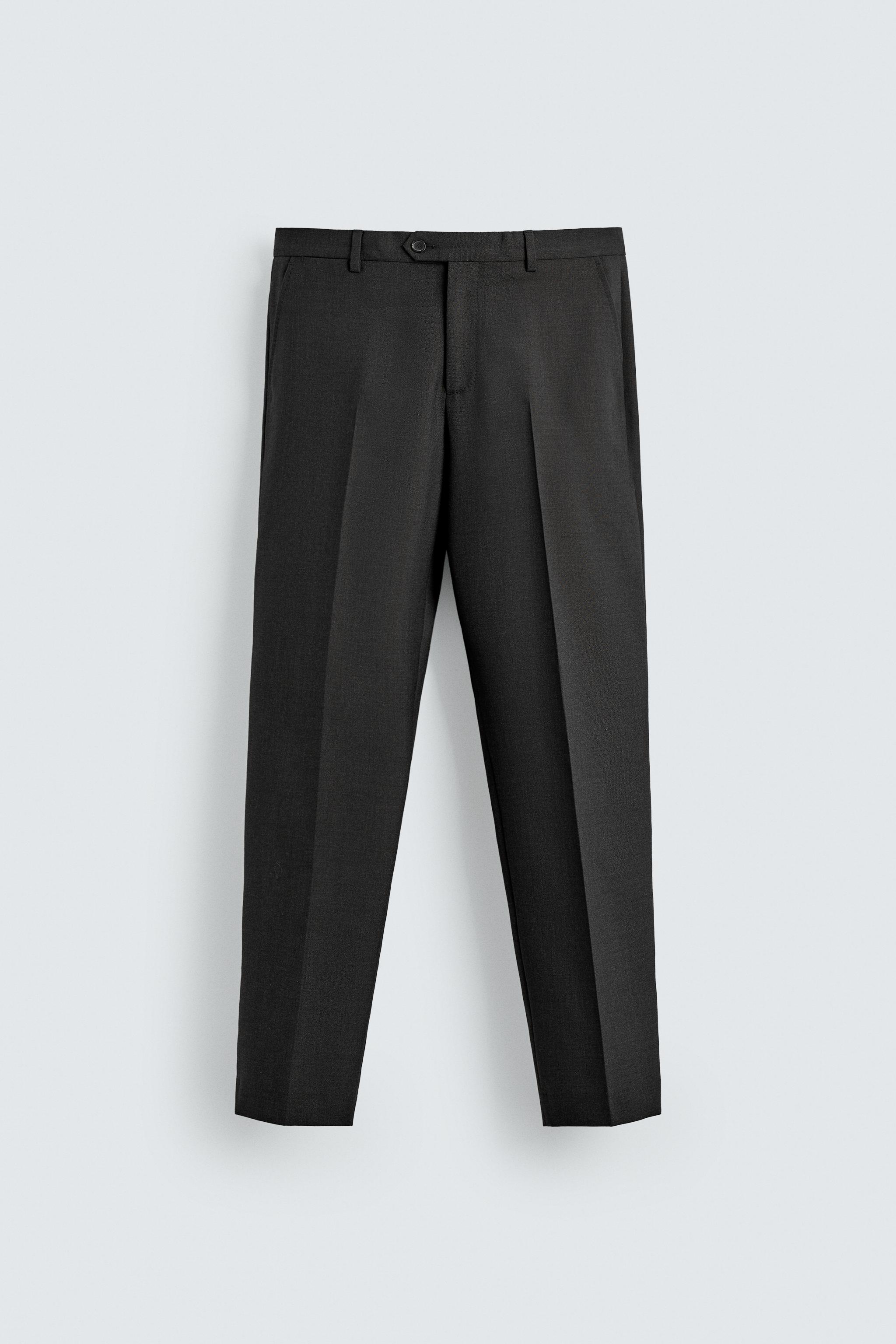100% WOOL REGULAR FIT SUIT PANTS