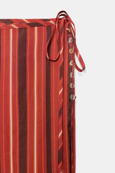 PANTALON FLUIDE À RAYURES - Rouges de Zara - Image 11