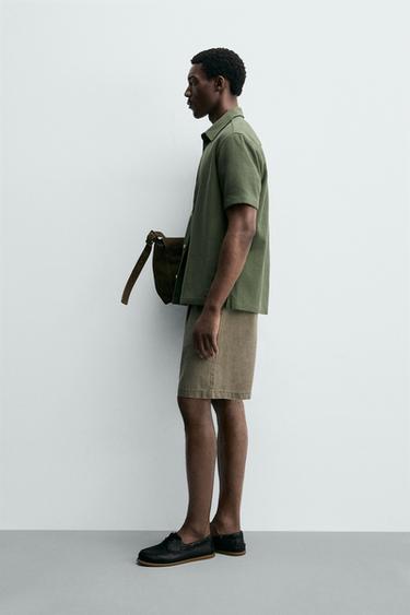 CHEMISE REGULAR FIT STRUCTURÉE - Vert de Zara - Image 3