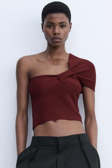 TOP ASYMÉTRIQUE EN MAILLE - Bordeaux de Zara