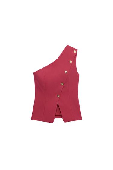 CHALECO ASIMÉTRICO - Fucsia de Zara