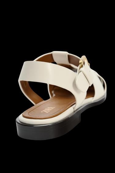 Zara FISHERMAN SANDALS - White