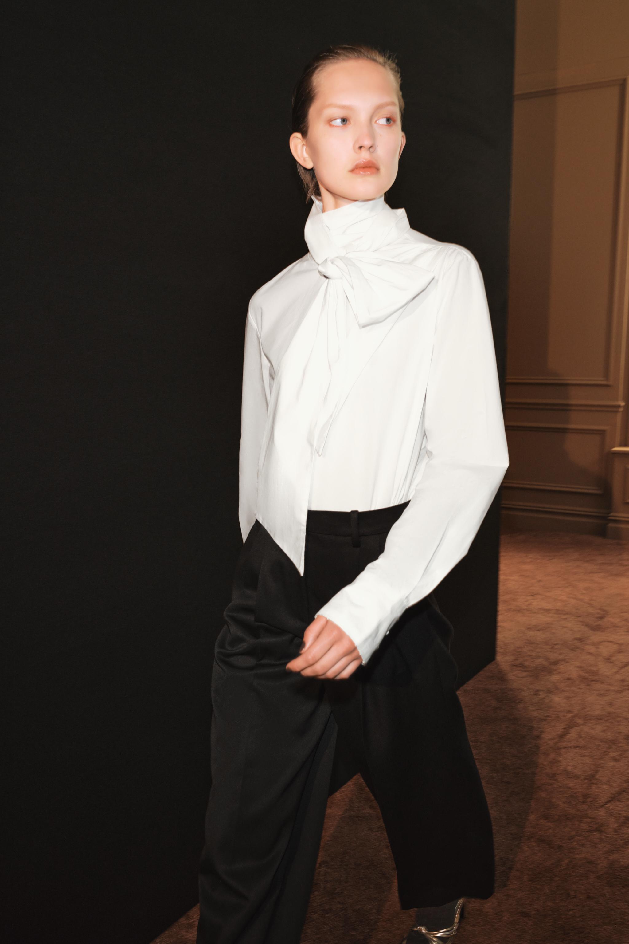 CHEMISE EN POPELINE À NŒUD ZW COLLECTION