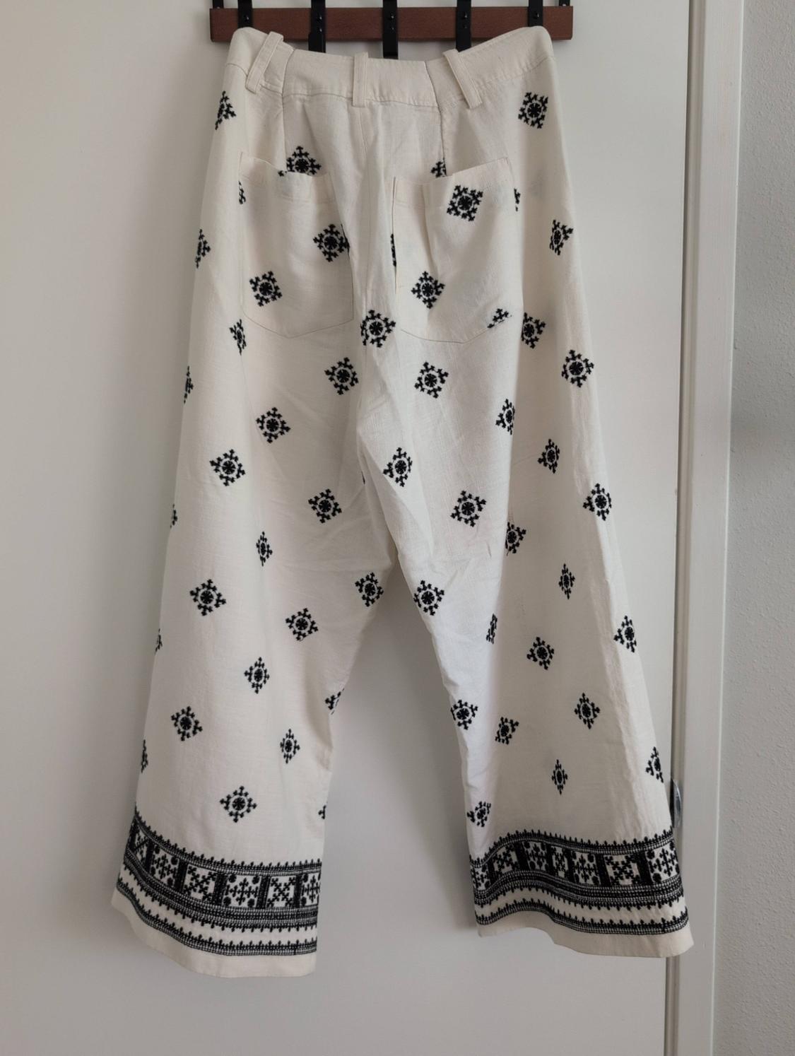 LINEN BLEND PRINTED PANTS - Image 3