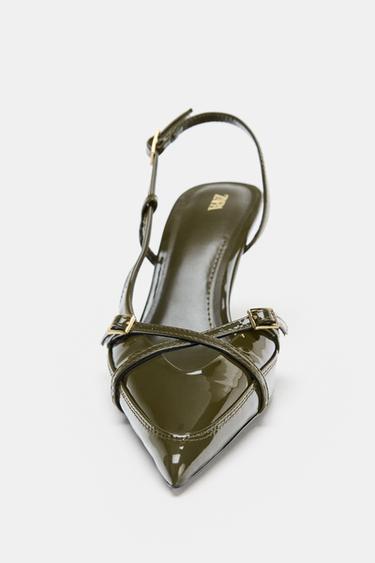 CHAUSSURES À TALONS AVEC BRIDES ET BOUCLES - Vert kaki foncé de Zara - Image 5