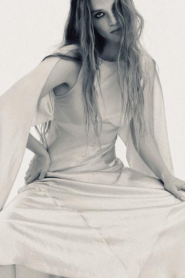 LIMITED EDITION CRINKLED-EFFECT SATIN DRESS - Beige by Zara