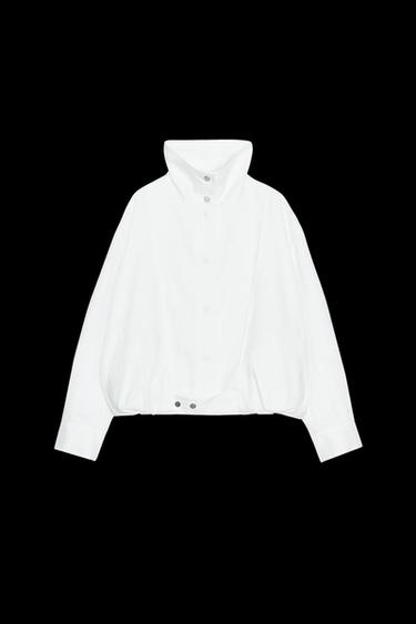 100% LINEN BOMBER JACKET ZW COLLECTION - White by Zara