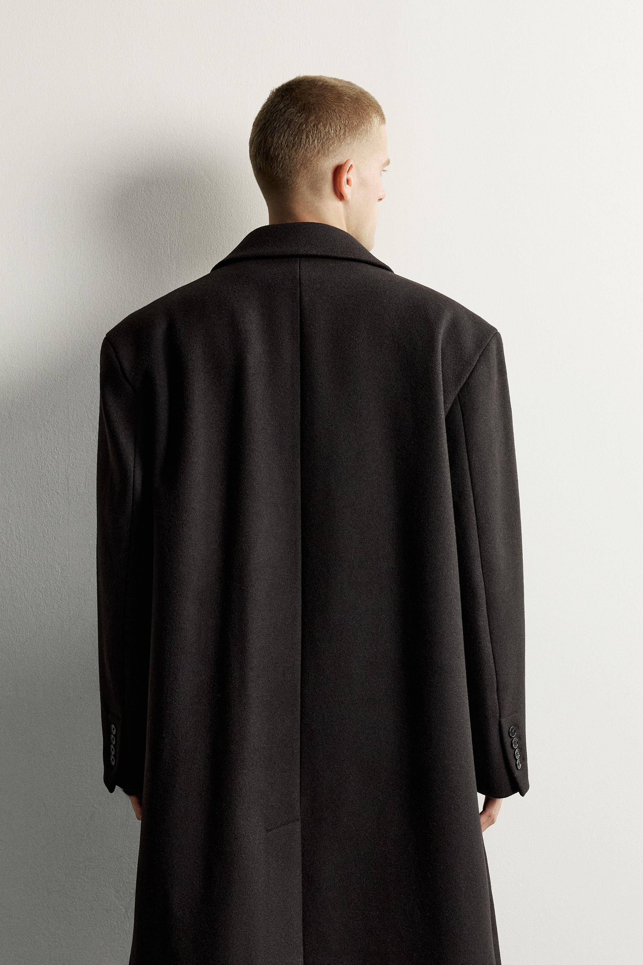 DOUBLE-BREASTED WOOL BLEND COAT