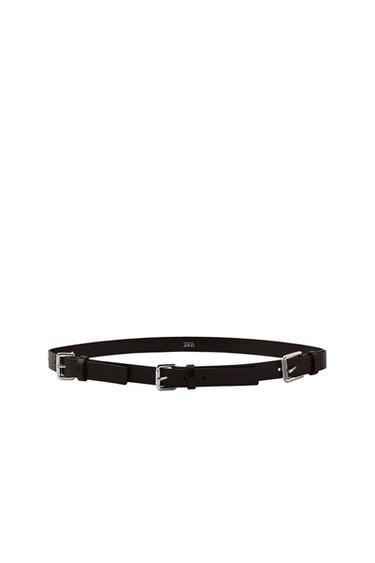 100% LEATHER MULTIPOSITION BUCKLE BELT
