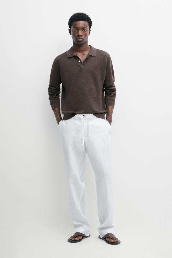 100% linen trousers with elasticated waist from Zara - $180