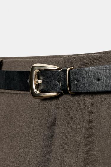 DARTED TROUSERS WITH BELT - Mink by Zara - Image 8
