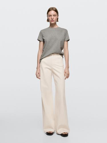 Zara High-waist wide-leg jeans - Ecru