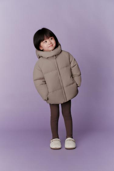 WATER-REPELLENT HOODED PUFFER COAT - Beige by Zara