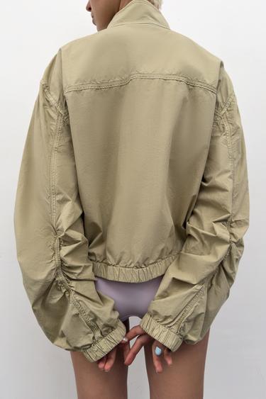 BLOUSON POPELINE EFFET DÉLAVÉ - Marron clair de Zara - Image 5