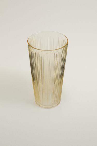 DECORATIVE TALL GLASS VASE - Yellow by Zara - Image 1