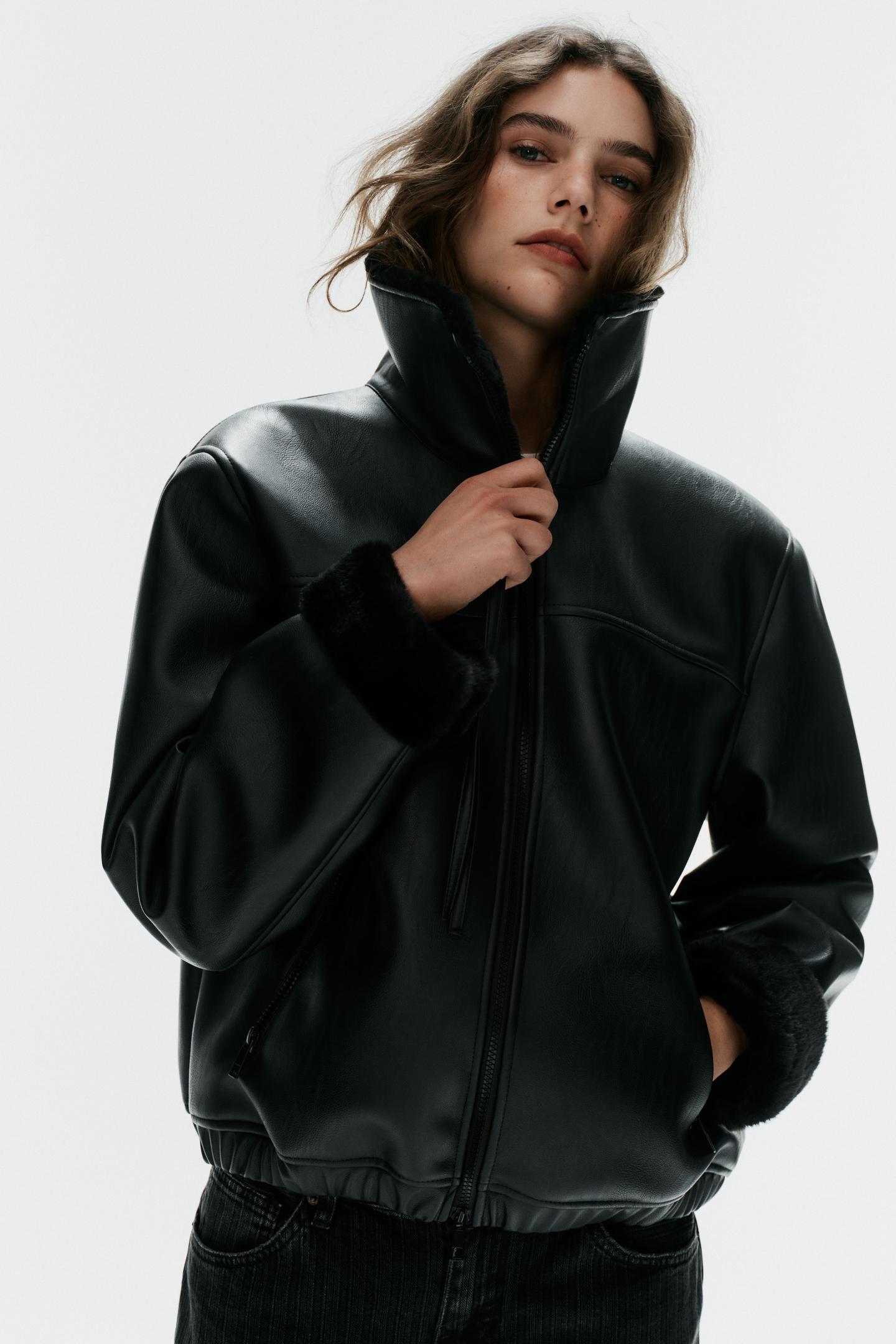 Женская куртка Zara Double-Sided, цвет: Чёрный — фото 2