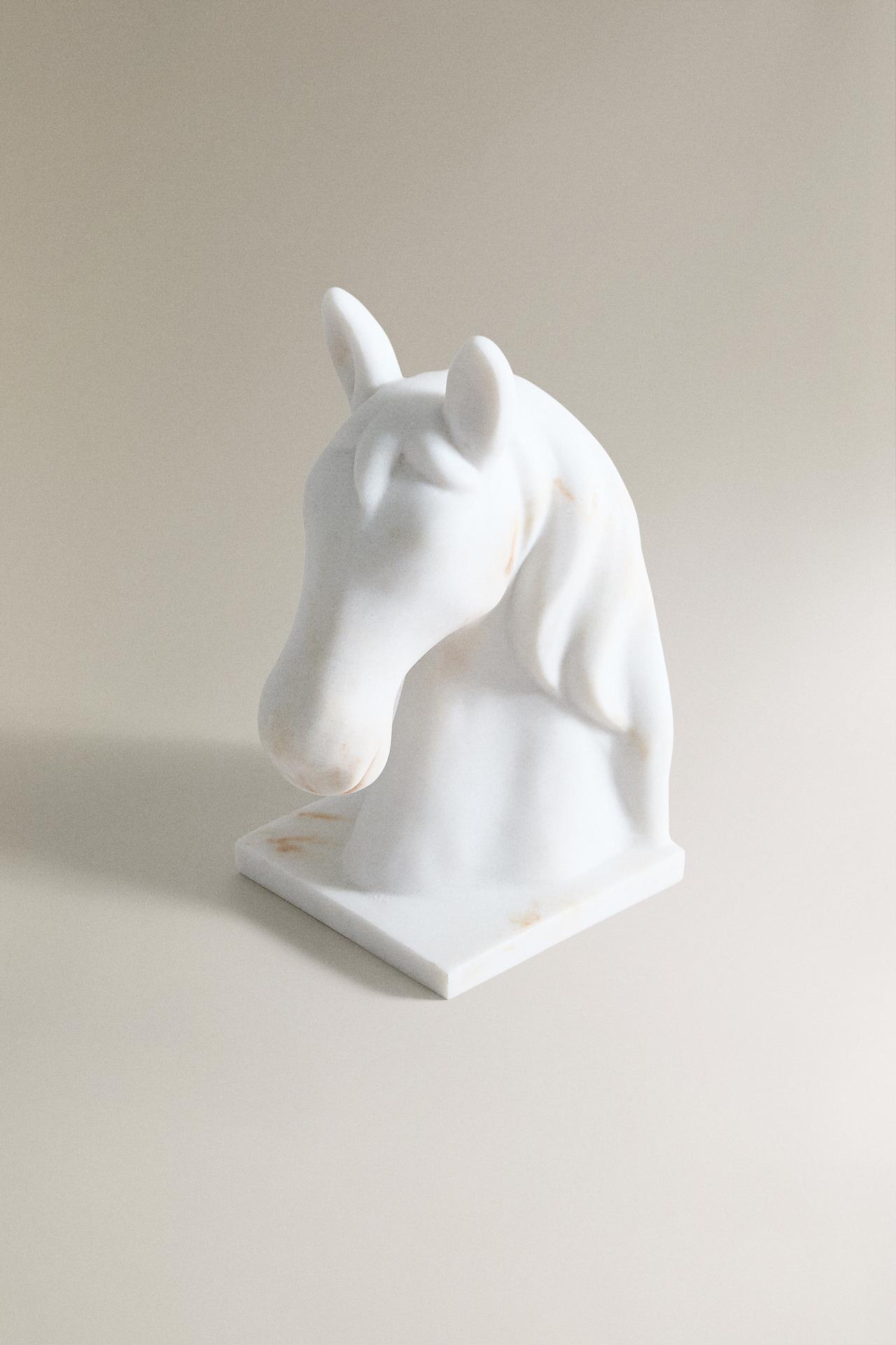 HORSE BOOKEND — Ecru