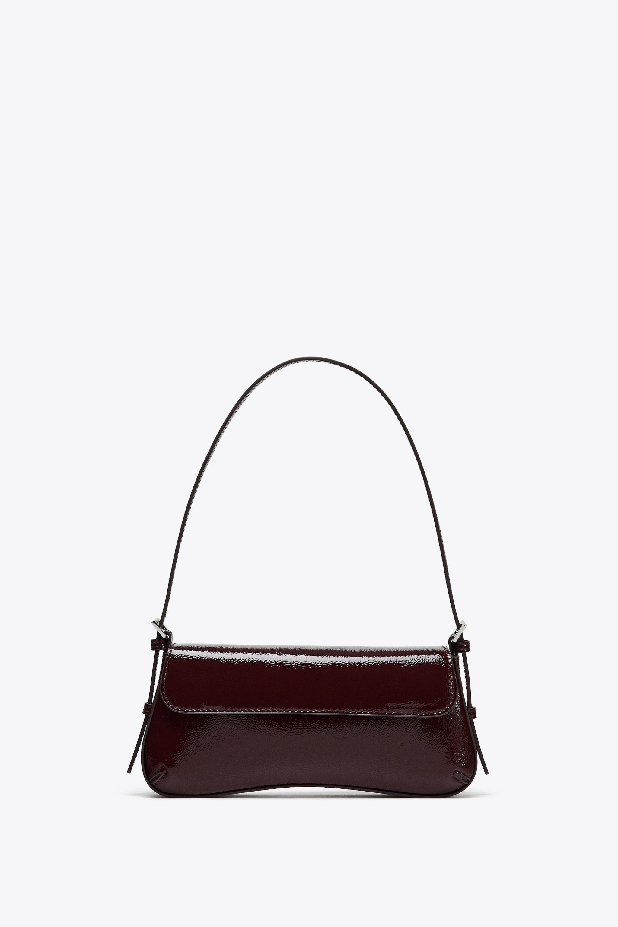 FLAP SHOULDER BAG Burgundy Red ZARA United Kingdom