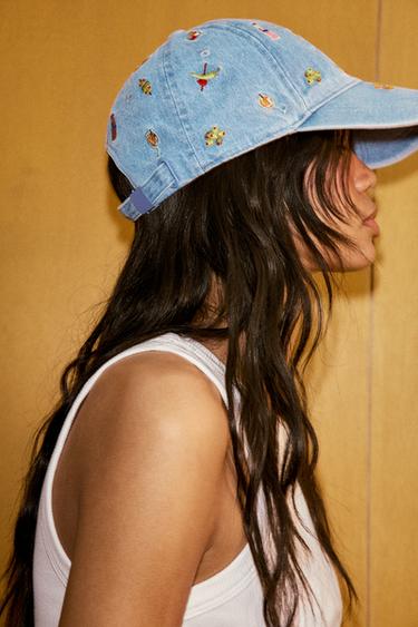 CASQUETTE EN DENIM BRODÉE - Bleu de Zara - Image 1