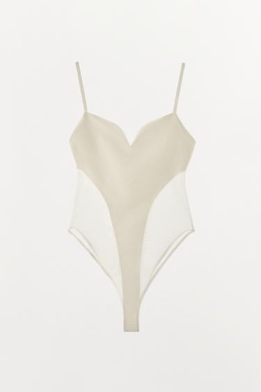COMBINED STRAPPY BODYSUIT - Ecru by Zara