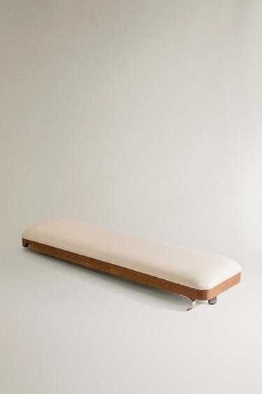 ADJUSTABLE WALL BAR LEATHER BENCH - Oyster-white by Zara - Image 0