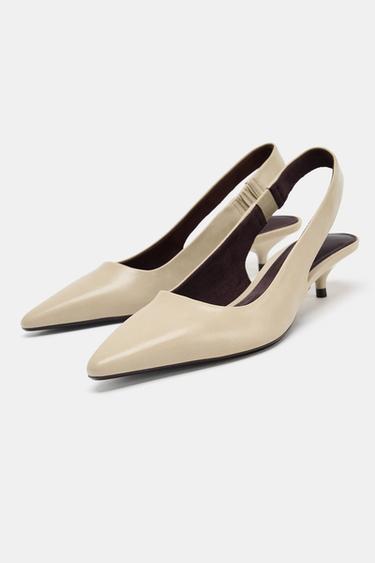 CHAUSSURES OUVERTES À L'ARRIÈRE À TALONS KITTEN - Gris taupe de Zara - Image 2