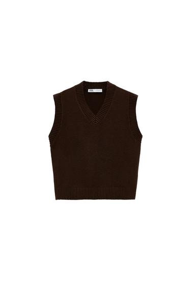 PLAIN KNIT SWEATER VEST