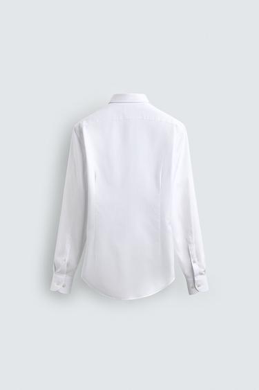 CHEMISE REGULAR FIT STRUCTURÉE - Blanc de Zara - Image 6