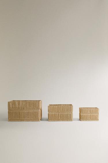 CESTA PAPEL TRENZADO - Crudo de Zara