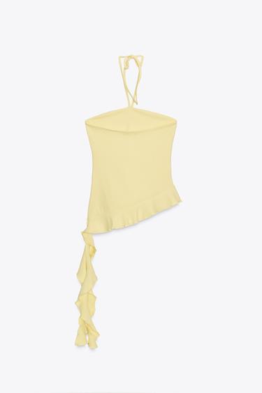 TEXTURED RUFFLE TOP - Yellow by Zara - Image 7