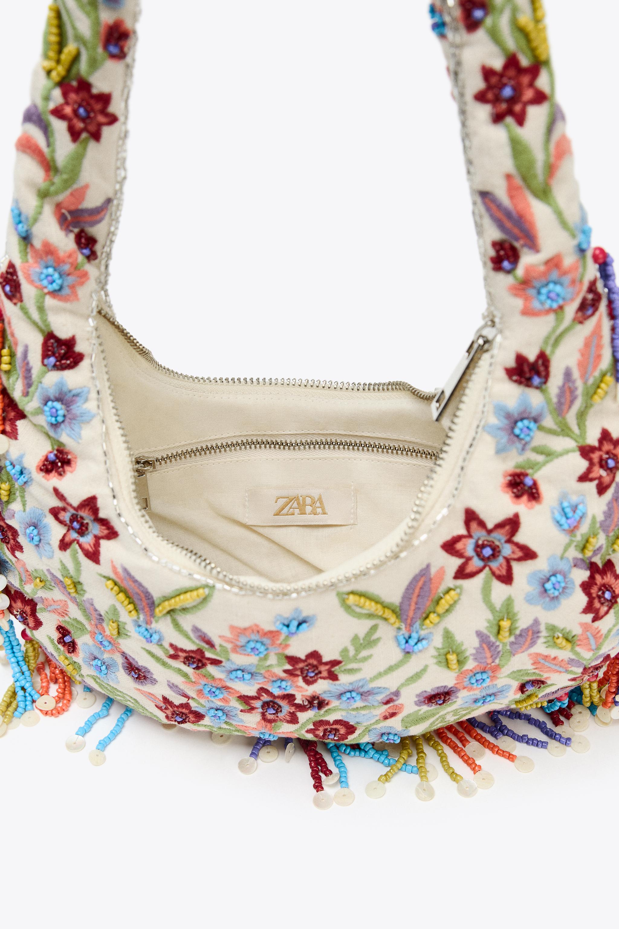 花柄刺繍入りオーバルバッグ - マルチカラー | ZARA Japan / 日本