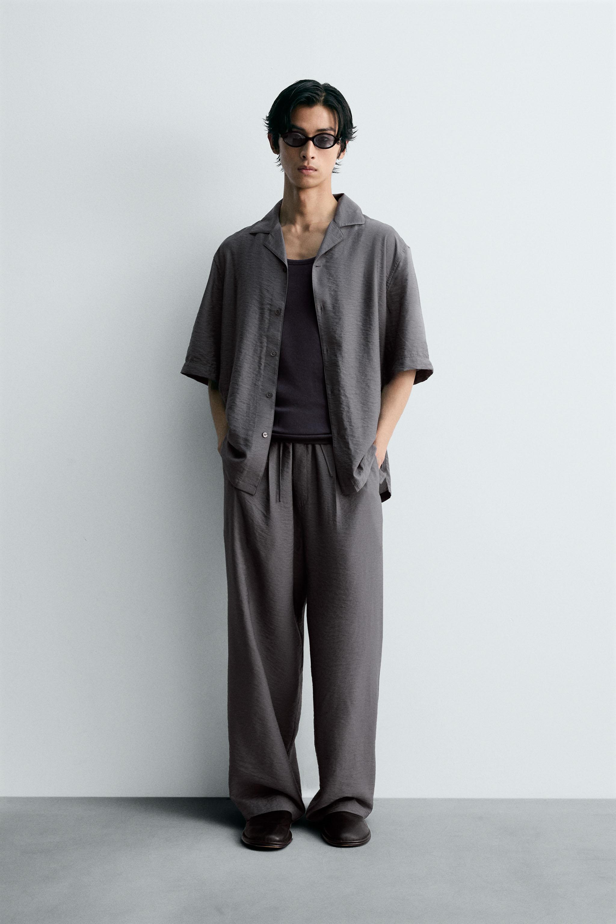 国内発送★ZARA★フルイドリラックスフィットシャツ フルイドリラックスフィットシャツ - ブラック | ZARA Japan / 日本
