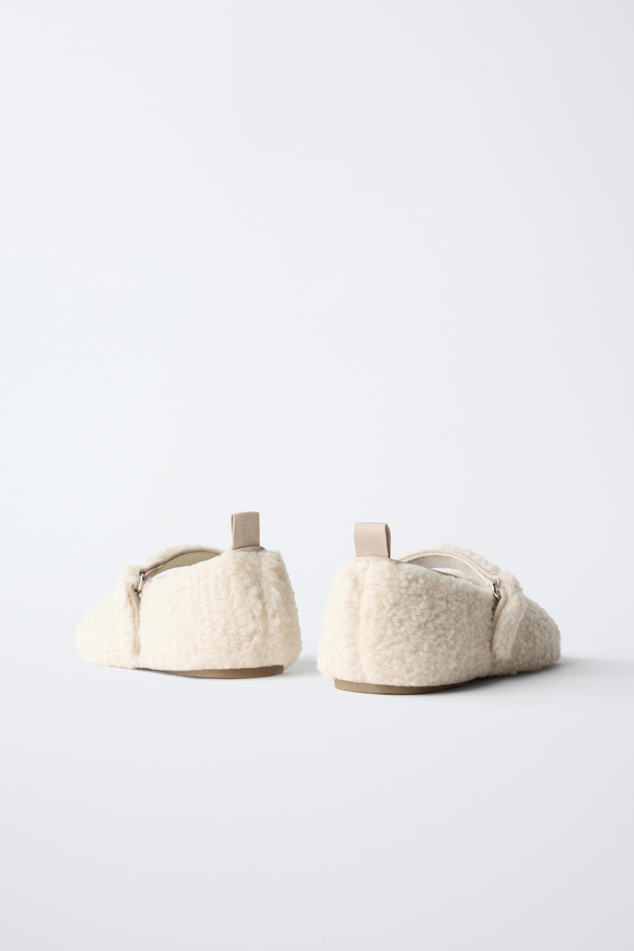 FAUX SHEARLING BALLET FLATS