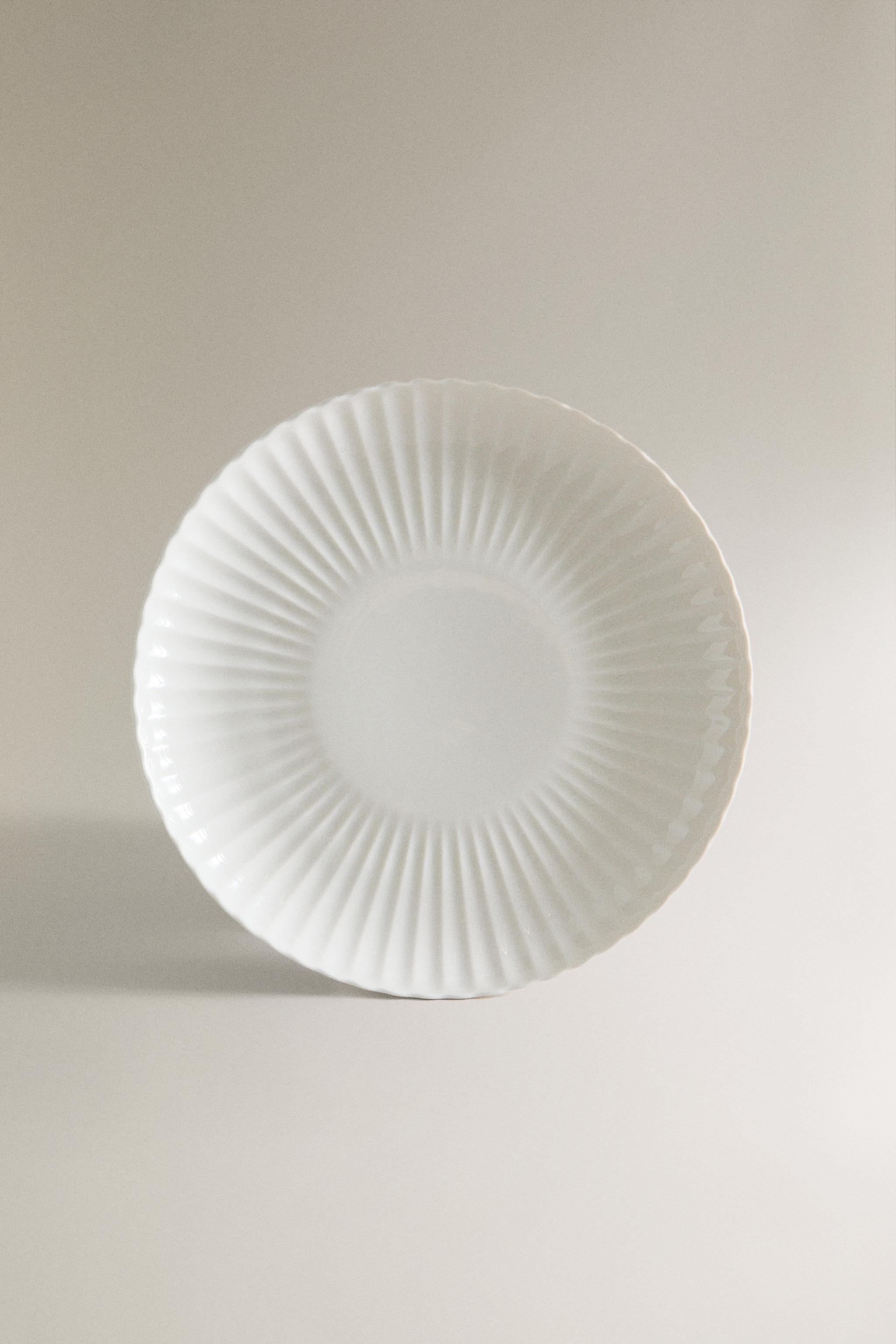 ASSIETTE PLATE PORCELAINE ONDES