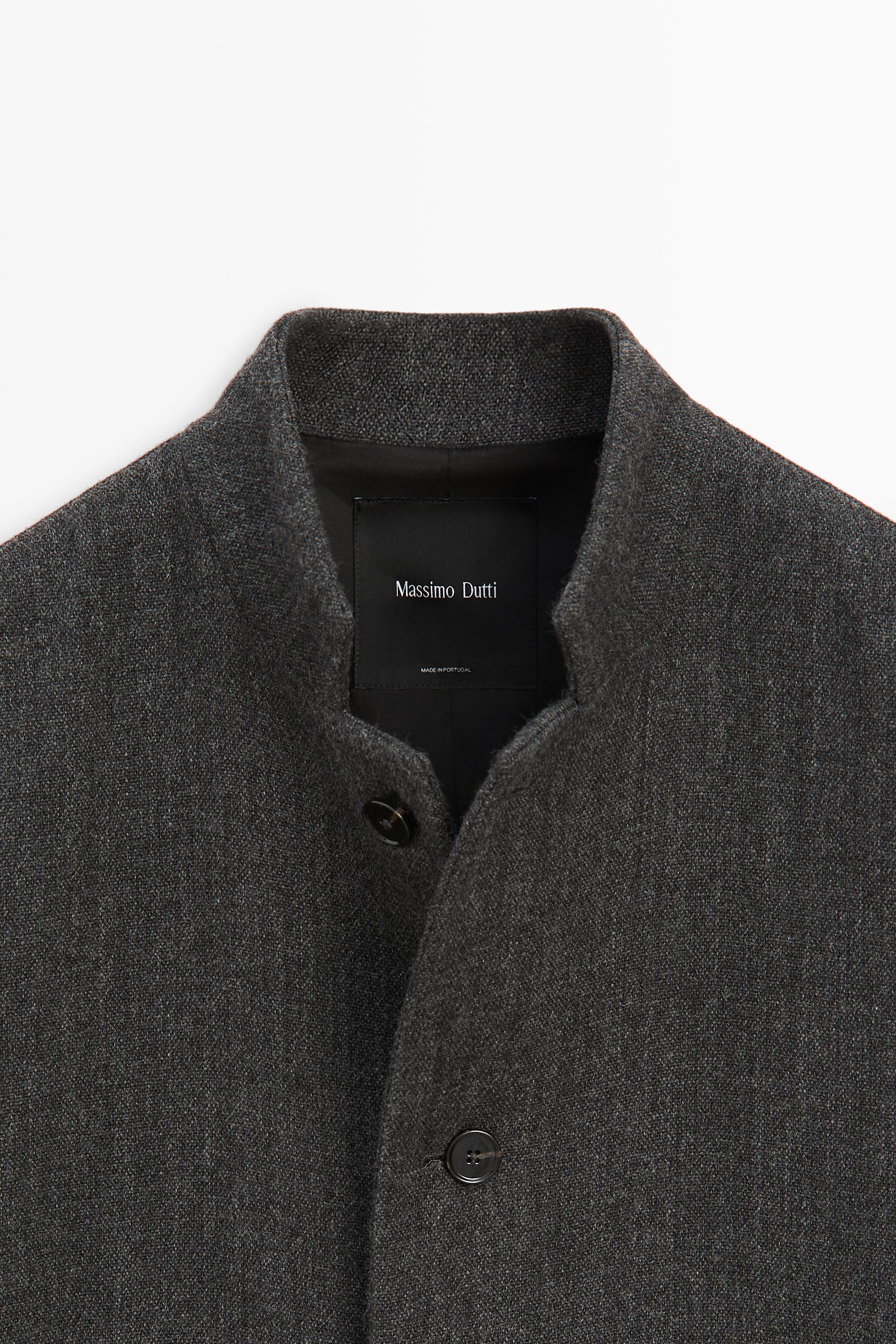 Manteau col montant en laine