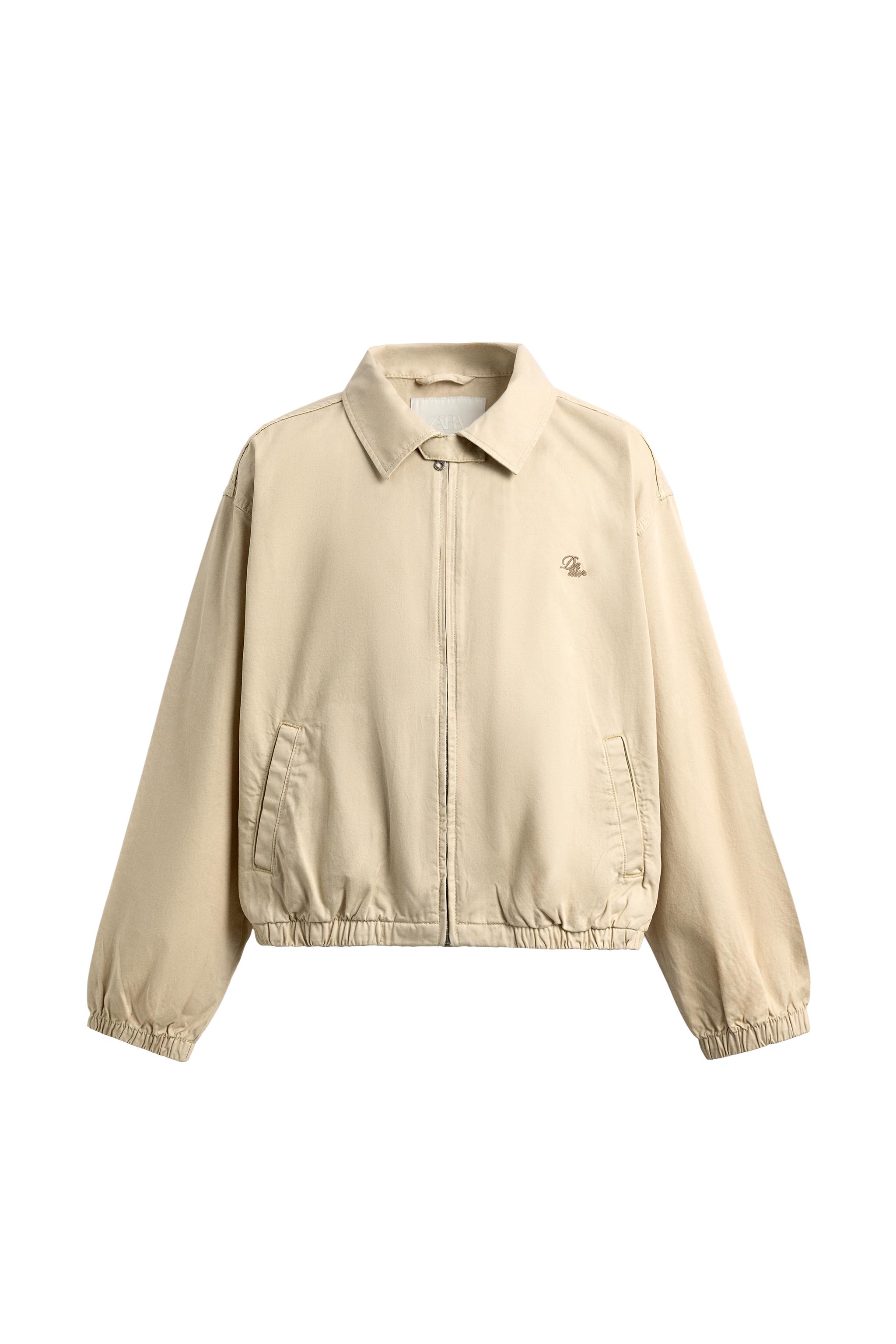 クロップドフィット刺繍ジャケット - ライトイエロー | ZARA Japan / 日本