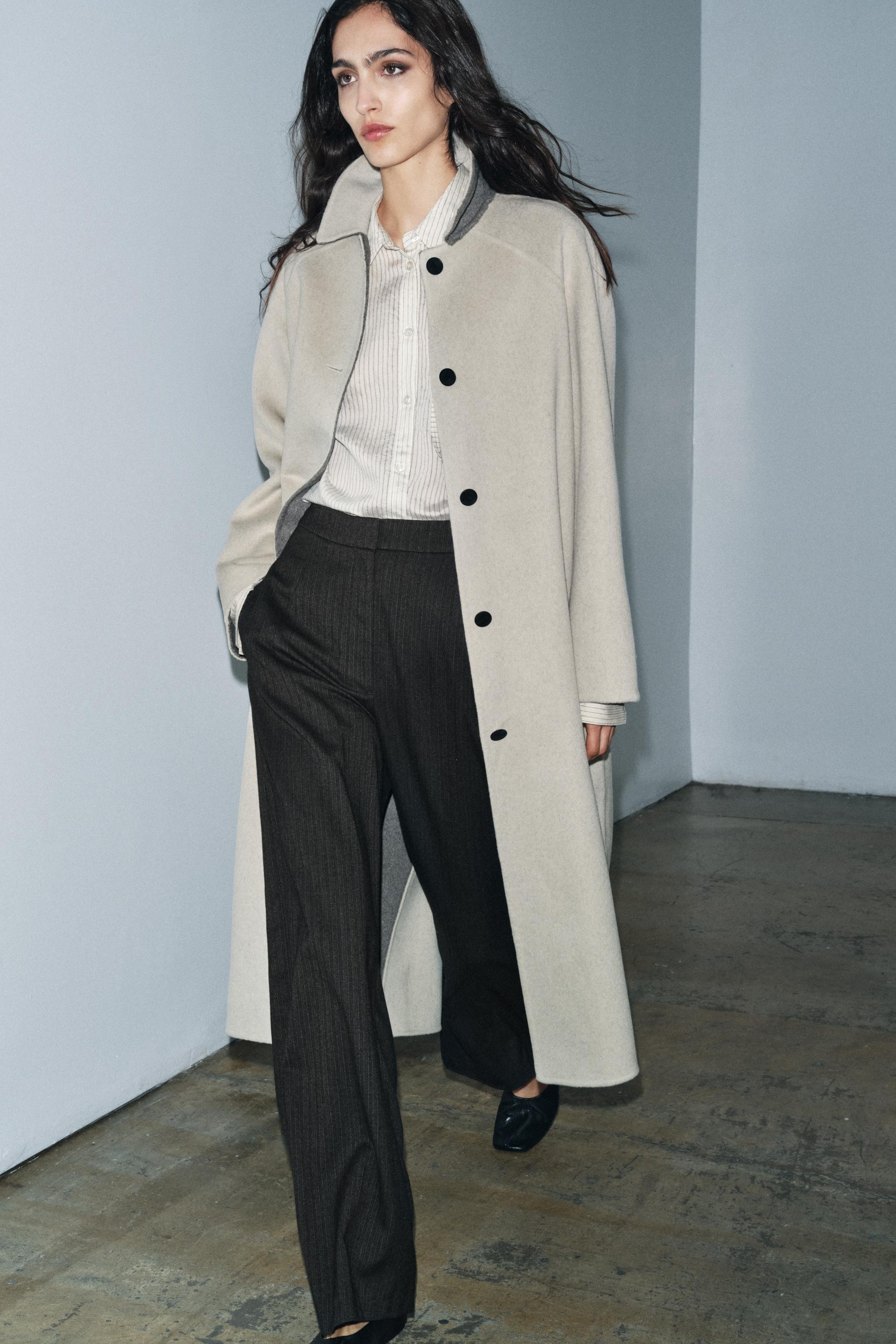 ZW COLLECTION LIMITED EDITION ウール混ロングコート - エクリュ