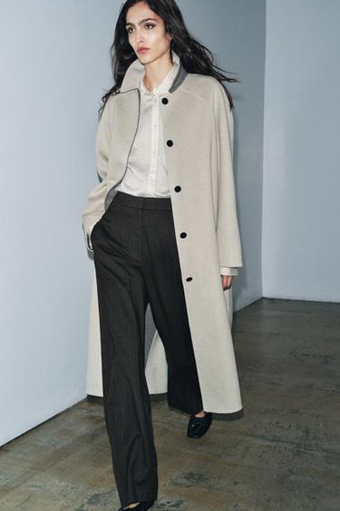 LONG WOOL BLEND COAT ZW COLLECTION LIMITED EDITION - Ecru by Zara - Image 3