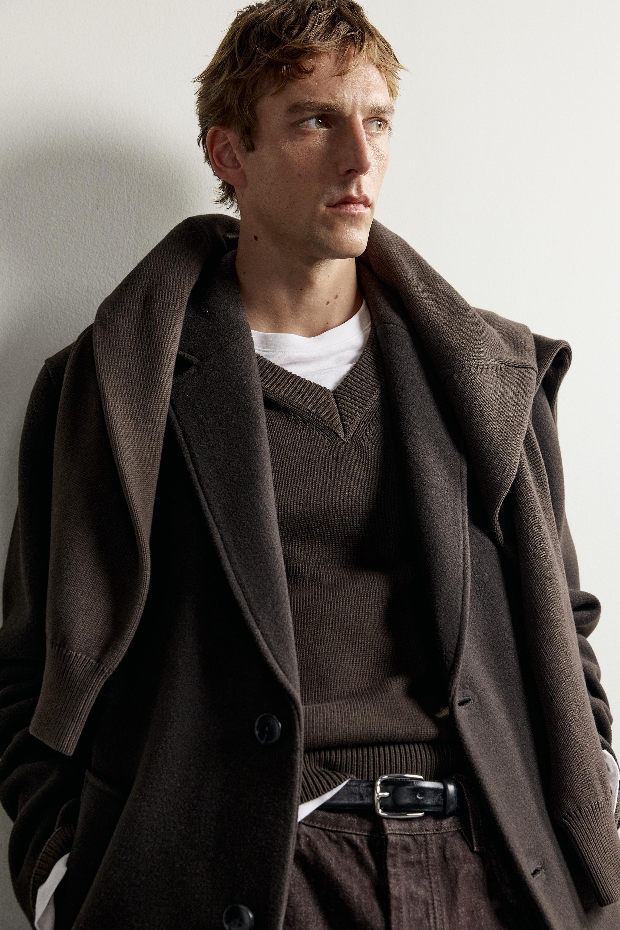 ウール混リラックスフィットコート - ブラウン | ZARA Japan / 日本
