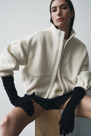 LUVAS COMPRIDAS DE TRICÔ FINO - Preto da Zara