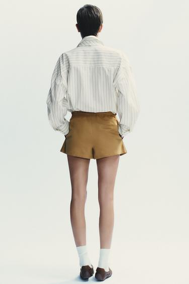 BUTTON SKORT - Mid-camel by Zara - Image 3