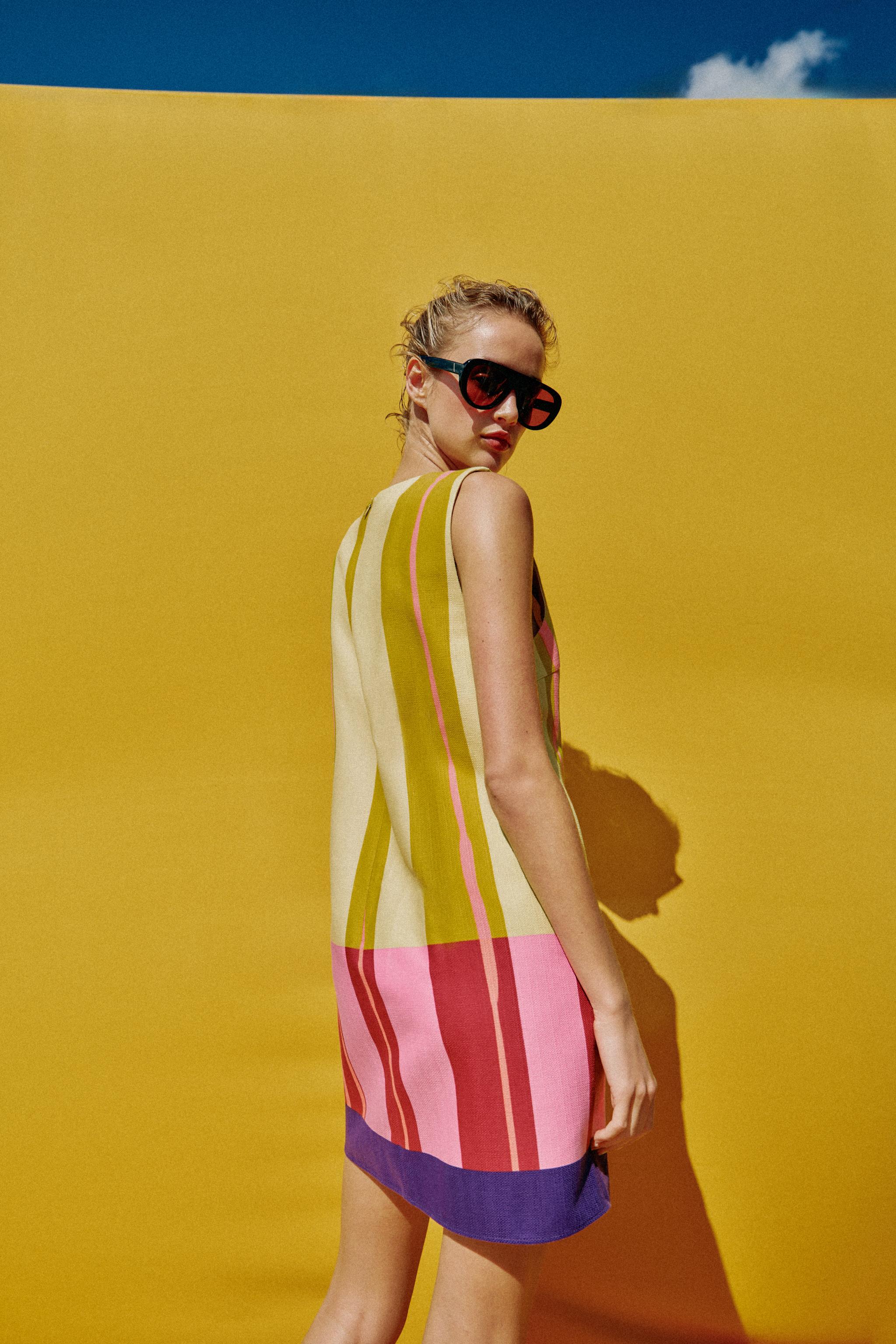 SHORT STRIPED DRESS - Multicolored | ZARA United States SHORT STRIPED DRESS - Multicolored | ZARA United States