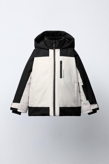 COLOUR BLOCK WATER-RESISTANT AND WINDPROOF SKI JACKET - Black / Ecru by Zara - Image 0