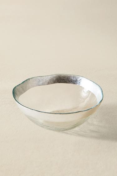 GLASSKÅL MED SØLVKANT - sølv fra Zara