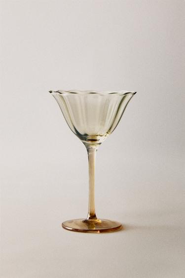 Zara FLARED GLASS COCKTAIL GLASS - Blue